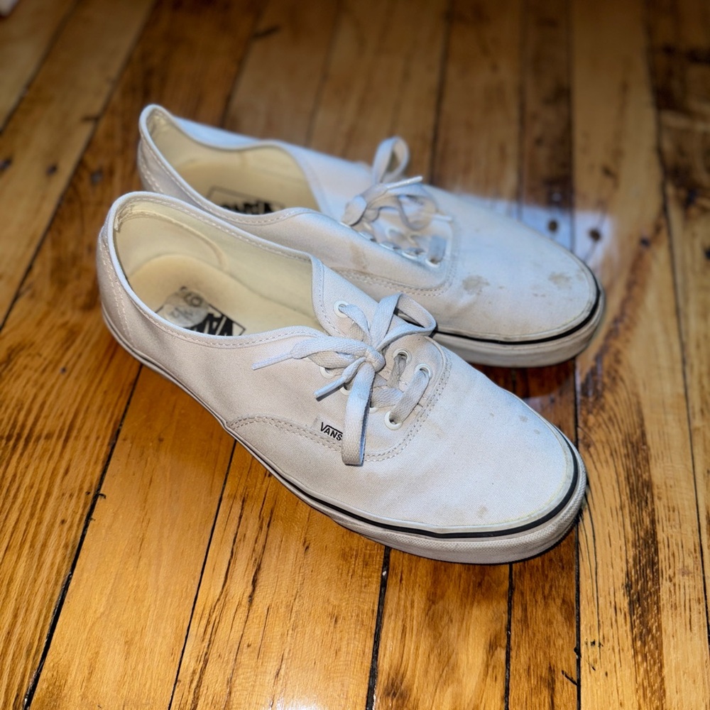 Vans Off-White Canvas Lace-Up Sneakers